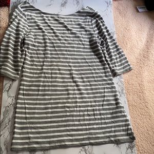 Gray and white striped top